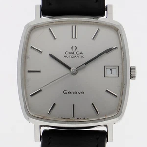 WATCH OMEGA Geneva Silver SS/leather AT - Picture 1 of 7