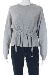 Current/Elliott Womens Cotton Pull-Over Ruffled Drawstring Waist Accent Gray 0 L - Picture 1 of 5