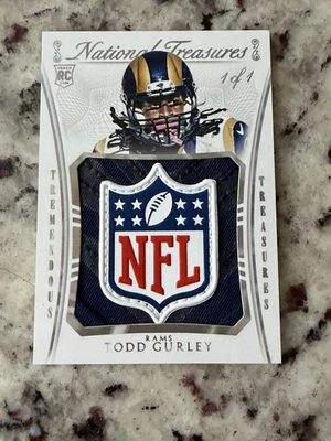 Todd Gurley National Treasures NFL Shield TTR-TG 2015 1/1 RC 1 de 1 Rookie Rams Foto 1 de 4