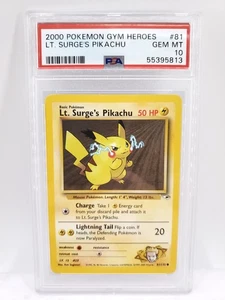 2000 Pokemon Gym Heroes Lt. Surge's Pikachu NM PSA 10 - Picture 1 of 2