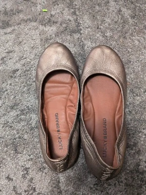 Lucky Brand Emmie Ballet Flats Metallic Size 6 - image 1 of 3