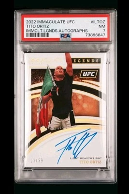 2022 Immaculate UFC Tito Ortiz Auto Legends On-Card Autograph /99 PSA 7 MMA HOF - Image 1 of 2