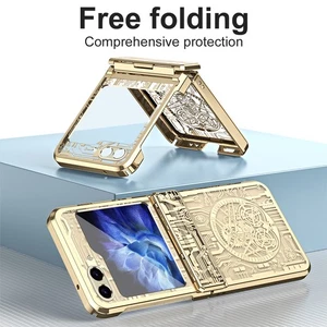 Fr Samsung Z Flip 6/7/5/4/3 Luxury Case Hinge Protection Shockproof Cover Screen - Picture 1 of 40
