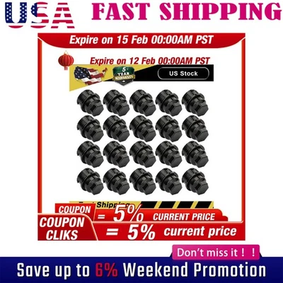 Tapas de tuerca negras compatibles/reemplazo para Chevy/GM 9593028 9593228- Paquete de 20 Foto 1 de 4