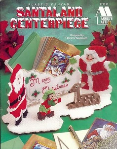 **SANTALAND CENTERPIECE**PLASTIC CANVAS LEAFLET** - Picture 1 of 2