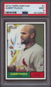 2010 Topps Heritage 1 Albert Pujols PSA 9 Mint - Picture 1 of 2
