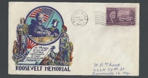1945 Roosevelt Patriottico Primo Giorno Memoriale Staehle Cachet Scarso - Foto 1 di 1