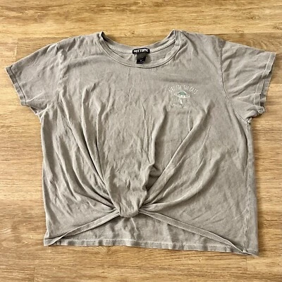 Hot Topic Here For The Cats Humans Are Gross Sz XL Knot Front Shirt - Image 1 of 4