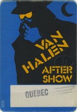Van Halen 1984 Villain Backstage Pass Quebec Canada
