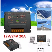 20A 12V/24V Mppt Auto Solar Panel Charge Controller Battery Regulator Usb