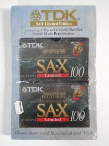 NEW SEALED - TDK SA-X 100 High Bias Limited Cassette Tape (2-Pack) Heavier Shell - Picture 1 of 6