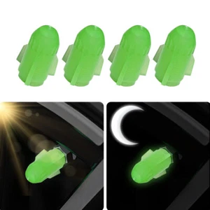 4pcs Luminous Car Tire Valve Cap Fluorescent Night Glowing Tyre Valve Stem Caps - Picture 1 of 15