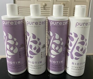 4x Pure Zero Biotin Strengthening Shampoo & Conditioner 12oz each Clean Beauty - Bild 1 von 1