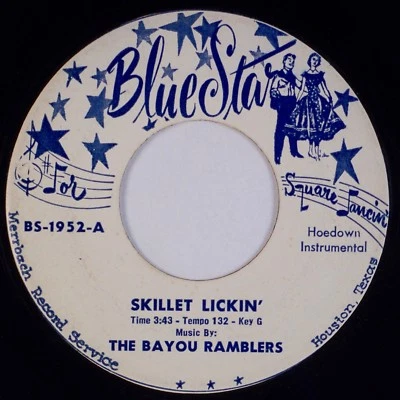 BAYOU RAMBLERS: Skillet Lickin’ BLUE STAR Hoedown Instrumental Bluegrass 45 MP3 - Image 1 of 2