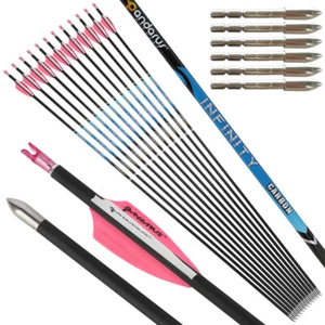 12X Pure Carbon Arrows SP200-1500 ID4.2 Archery Bow Hunting Target PANDARUS - Picture 1 of 13