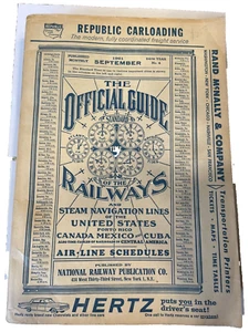 1961 Official Guide of the Railways Book Steam Navigation Rand McNally & Co Maps - Picture 1 of 20
