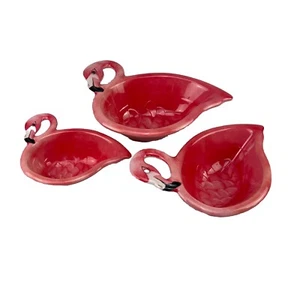 TOMMY BAHAMA  3-PC SET Tropical Pink Flamingo Melamine Serving Bowls - Picture 1 of 14