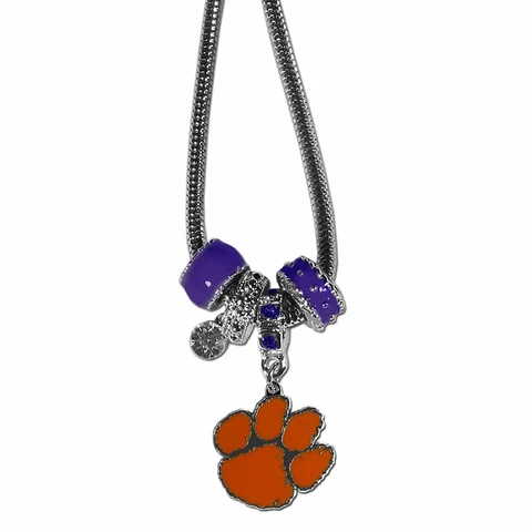 Clemson Tigers 18" European Bead Snake Chain Necklace - NEW, SEALED PACKAGING! Cover