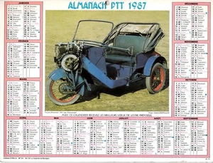 CALENDRIER DES POSTES. ALMANACH DU FACTEUR. ORIGINAL 1987. PHANOMEN  .  Eyrelle - Picture 1 of 1