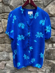 MBargo Sommerbluse & Rock Blumenmuster mediterran blau Viskose UK Größe 10 - Bild 1 von 14