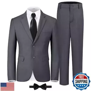 Boys Suit Dark Grey Kids Suits for Boys Teen Toddler Suit Set Boy Formal Suit - Picture 1 of 5