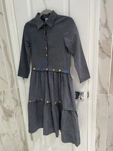 Petite Ruelle Vestito Bambina A Strati Collo Grigio Adesivi Colore Caramella Taglia XXS - Foto 1 di 12