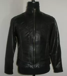Women's 10 WALTER DYER IS LEATHER Supple Zip Black Moto Biker Jacket USA MADE - Picture 1 of 9