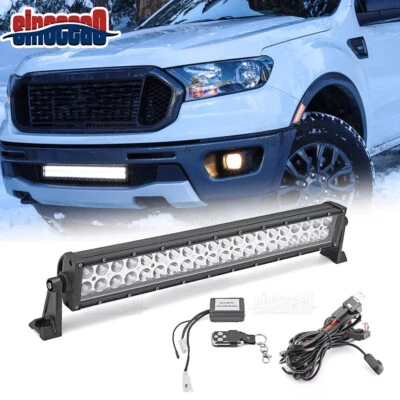 For Ford Ranger 2019-2022 Lower Hidden Bumper Grille 120W LED Light Bar+Wiring - Image 1 of 4