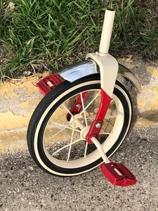 Radio Flyer for Duel Deck Trike 11 3/4" Front Wheel Assembly Beige Rim Tricycle - Picture 1 of 5