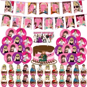 Rosa Taylor Swift niños niñas niños decoración de cumpleaños decoración de mesa decoración de pastelesፐ - Imagen 1 de 7