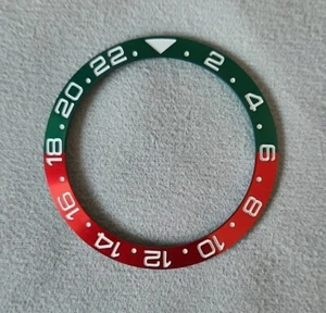 Inserto lunetta alluminio 38mm verde rosso Rolex GMT Seiko SKX SRPD mod - Foto 1 di 8