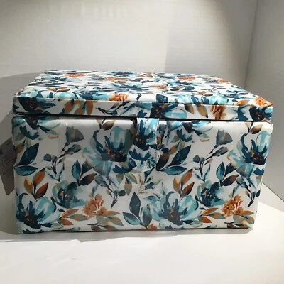 SINGER ~ Cesta de costura grande floral para coser y guardar con mango bandeja extraíble Foto 1 de 4