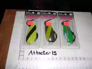 Attacker Spoons WALLEYE BASS TROUT NY USA MAG CASTING TROLLING HEAVY DUTY #15 - Foto 1 di 1