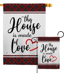 Made of Love Garden Flag Expression Sweet Home Decorative Gift Yard House Banner - Picture 1 of 13