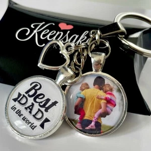 Personalised Photo Keyring Best Dad Christmas Present Birthday Gift Box - Picture 1 of 6