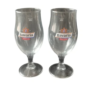 Vintage Bavaria Beer Holland Lot of 2 Beer Glass Pilsner Tasting - Picture 1 of 11