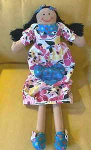 RAGDOLL großes 32 Zoll Mädchen mit schwarzen Haaren Zöpfen (5758) - Bild 1 von 7