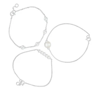 Pulsera de perlas de agua dulce de plata de ley, joyas para mujer, regalo - Imagen 1 de 8