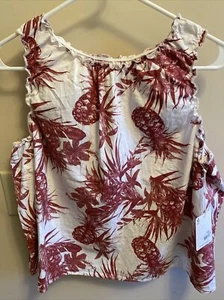 Women’s a.n.a A New Approach Pineapple Sleeveless Top size Large NWT - Picture 1 of 5