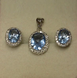 Dolly-Schmuck Schmuck Schmuck Rhodiniert Marquise Aquamarin Cz 14mm 925 Sterling Silber - Bild 1 von 6