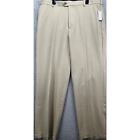 Izod Pants Mens 40X32 Tan Dress Golf Classic Fit Glove Pockets Flat Front NEW