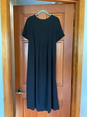 Liz Claiborne Vintage Black Shirt Dress Petite 8 - Buttons In Back! - Image 1 of 4