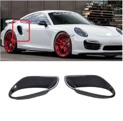 Cubierta de ventilación lateral de fibra de carbono seca para guardabarros para Porsche 911 Turbo S 2014-2016 Foto 1 de 4