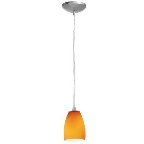 Access Lighting Sydney One Light Cone Pendant Brushed Steel Finish - New - Image 1 of 1