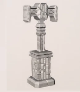 DWARVEN AXE ON PIEDESTALMINIATURE/DUNGEONS & LASERS CAVES M989 - Imagen 1 de 2