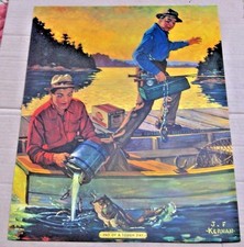 Grain Belt Beer Advertising Fishing Print ~ L@K ! ~ Very Detailed ~