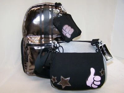 Backpack Handbag 2 in 1 Set LOT Silver Black Plus Crossbody - Image 1 of 4