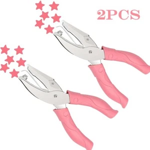DIY Single Hole Punch Paper Puncher Star Shape Cutter Embossing Scrapbook 2Pcs - Picture 1 of 5
