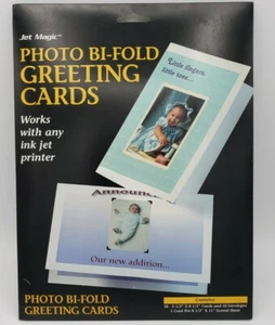 Jet Magic Half-fold Greeting Cards 8.5"x11" sheets 10 Cards with Envelopes NEW - Picture 1 of 2