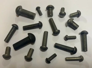 50 No, cabeza de copa, remache de acero sólido, diapositiva de 1/8"" X 1/2"" de largo." - Imagen 1 de 2